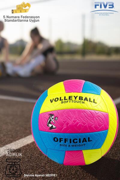 x1marka 1.Kalite Yumuşak Yüzey Dikişli Soft Touch Voleybol Topu İç ve Dış Mekan 5no Çift Astar Eğitici Top