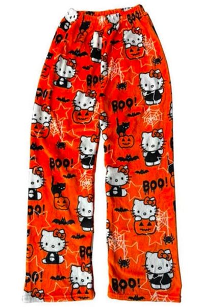 Köstebek Πορτοκαλί Hello Kitty Collage Halloween βελούδινη φόρμα