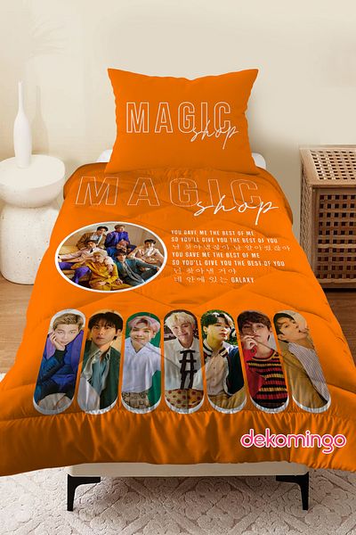 dekomingo Orange Magic Bts Baby and Children's Room Quilted Quilt