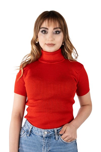 Lonca Tekstil Half Sleeve Turtleneck Knitwear Knitted Badi Sweater