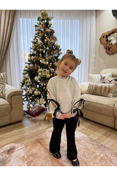 YARENKİDS Costum de jos și de sus pentru fetiță cu detaliu fundă