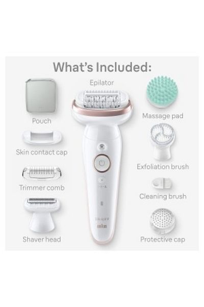 Braun Silk-épil 9 SkinSpa, Hair Removal Device, Wet & Dry Epilator - SES 9080