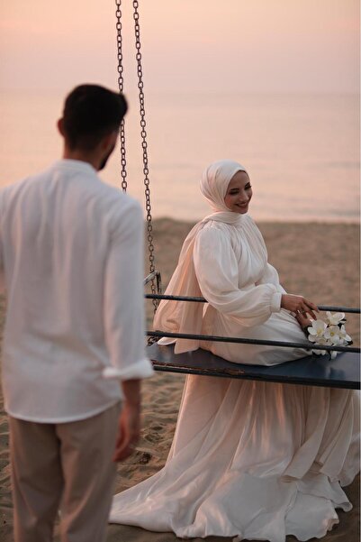 MODA Orkide kumaş nikah elbisesi gelinlik