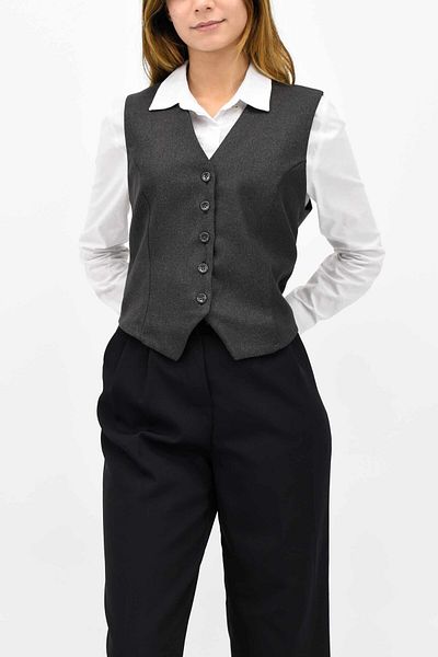 Biriz Moda Anthracite Wool Effect Blazer Vest
