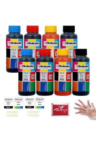 Perfection Canon Uyumlu Gi-490 G1416 G2416 G3416 G4416 4 Renk Mürekkep Dolum ...