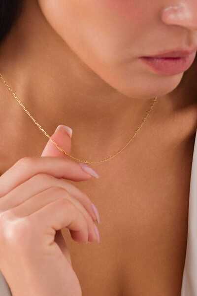 Zeynepli gold & jewelry 14 Ayar Altın Zarif Figaro Kolye