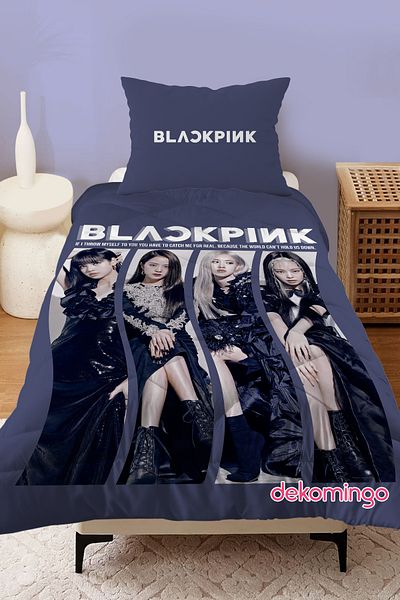 dekomingo Dark Black Pink Baby and Children's Room Quilted Quilt