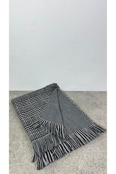 Sobe Hediyelik Μάλλινο σάλι ώμου διπλής όψης καρό - 70x190cm - Χειμερινό σάλι