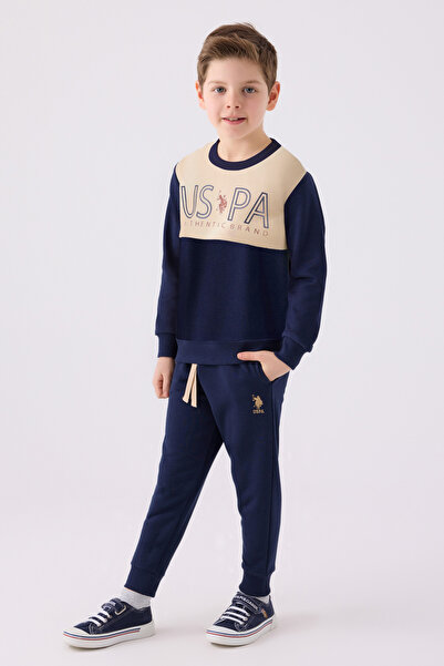 U.S. Polo Assn. Boy's Beige Pajama Set 50299489 -Vr011