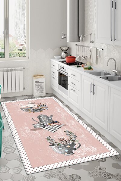 Confidence Home Dijital Baskı Yıkanabilir Kaymaz Taban Mutfak Halısı