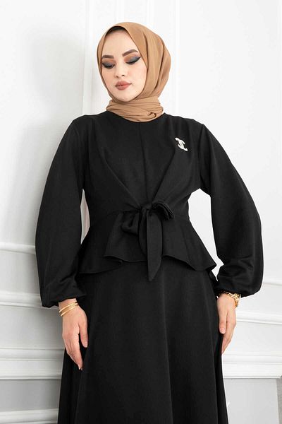 EBRUTESETTÜR Black Hijab - Flounce Suit Set