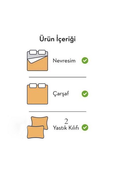CANDAN ÇEYİZ طقم سرير Kulübra مكون من 2 ملاءة مطاطية 100% قطن مع 2 كيس وسادة