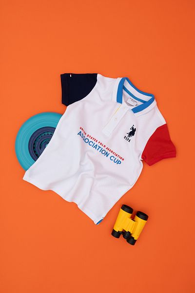 U.S. Polo Assn. Μπλουζάκι με λευκό γιακά πόλο για αγόρι 1825295