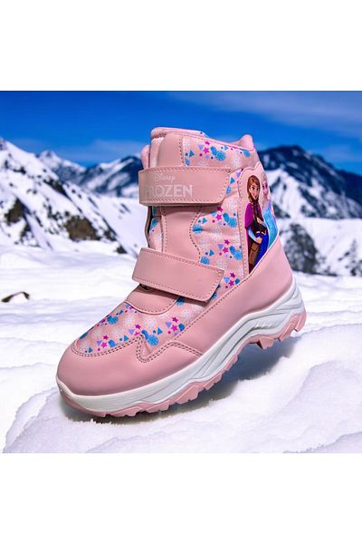 Frozen Waterproof Elsa Children's Snow Boots, Velcro Snow Boots, Non-Slip Sole