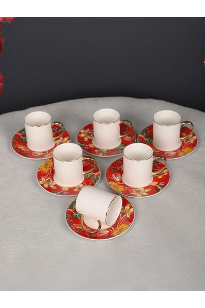 Viyalente Set of 6 Porcelain Coffee Cups