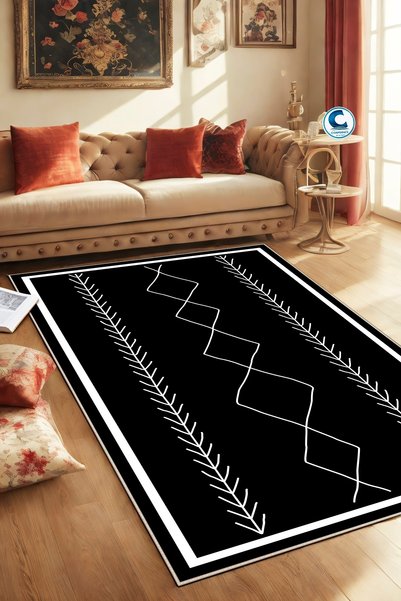 Confidence Home Dijital Baskı Yıkanabilir Kaymaz Taban Salon Halısı Mutfak Ha...