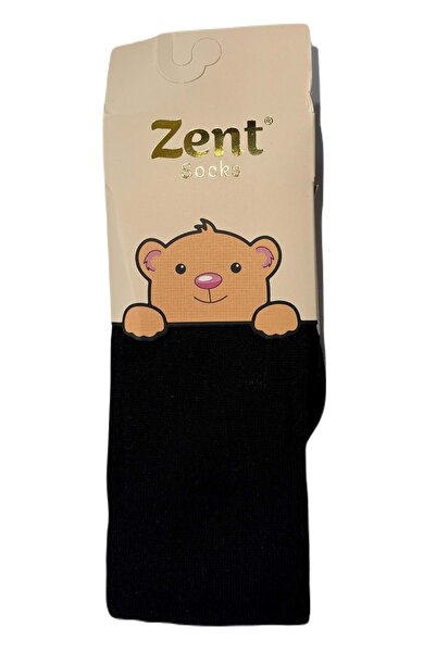 ZENT Κοριτσίστικο χτενισμένο βαμβακερό καλσόν μαύρο