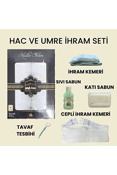 evla Lüks Müslin ihram Seti, Müslin Kumaş Ihram Ve 5 Parça Ihram Umre Hac Seti