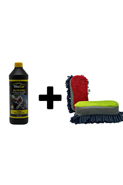 titocar TİTOCAR PH NÖTR CİLALI OTO ŞAMPUANI +JUMBO ÇİFT TARAFLI ARAÇ YIKAMA E...