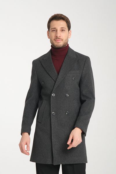 Frappoli Ανδρικό παλτό με διπλό στήθος Standard Fit