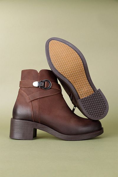 Getcho Γυναικείες μπότες Blaze από γνήσιο δέρμα Nubuck σε καφέ χρώμα
