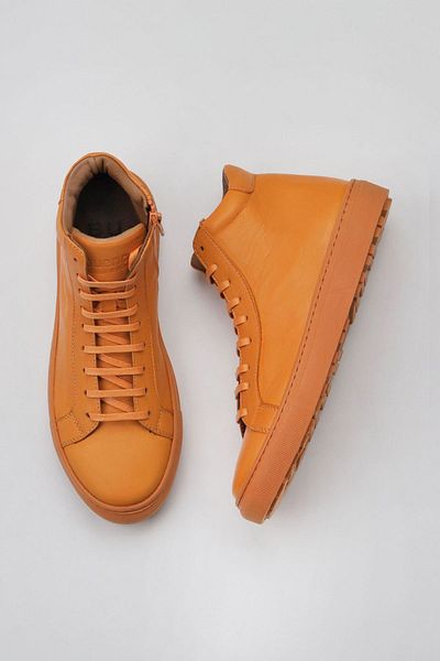 Bueno Shoes 01wz7700 Μοντέλο Πορτοκαλί Δερμάτινες Γυναικείες Μπότες