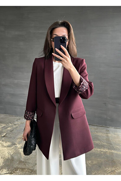 My Blog Švestkový šálový límec Leopardí podšívka-9227