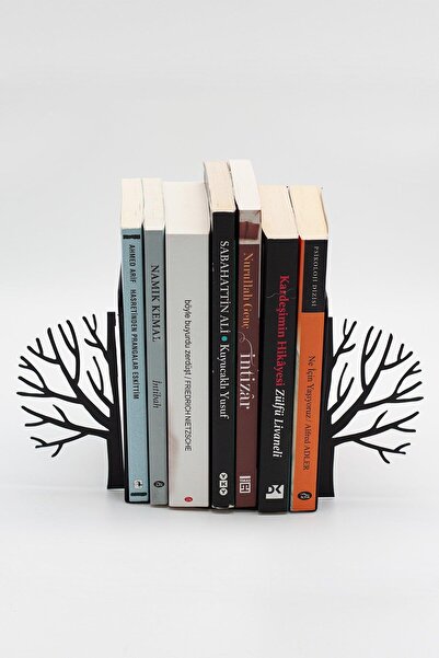 MAVİ TREND Μαύρη μεταλλική θήκη βιβλίων με σχέδιο δέντρου - Υποστήριξη