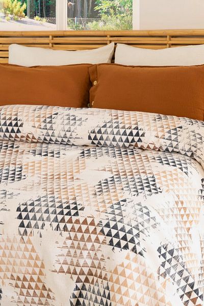 Cozy Nest مفرش سرير مزدوج مطبوع - قطن طبيعي 100%، نمط بيكيه، 190x220 سم (7 أنماط مختلفة)