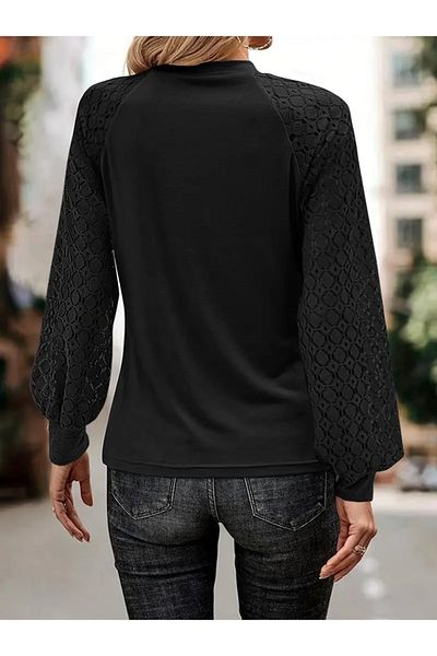 Viyamo New Season Γυναικεία μακρυμάνικη μπλούζα με λαιμόκοψη με λεπτομέρεια κομψή μπλούζα