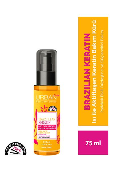 Urban Care Brazilian Keratin Straightening Effective Heat Protector Keratin Hair Care Cure-75 Ml-Vegan