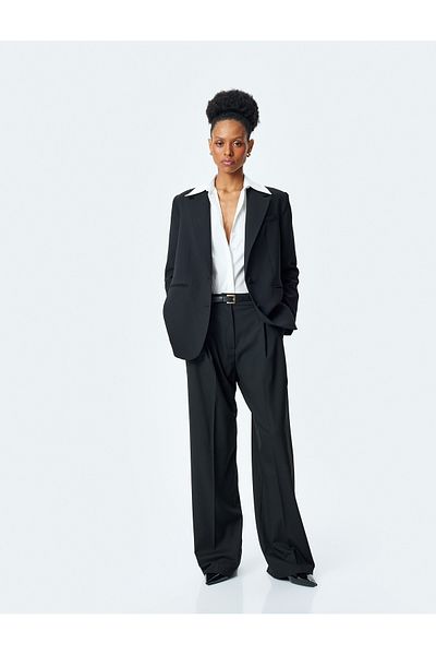 Koton New Season Belted Pocket Wide Leg Fabric Trousers