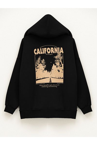 Modamorfo Kapuzenpullover aus bedrucktem Sweat-Fleece