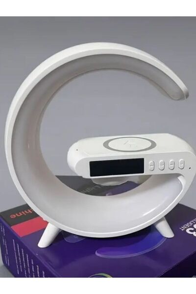 FNDBALE Modern 5'i 1 arada Kablosuz Hoparlör, 7 Renkli Masa Lambası,  Çalar S...