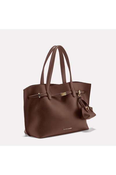 Black Ribbon Maxi Boy Kadın Taba Tote Bag Çanta - Dora