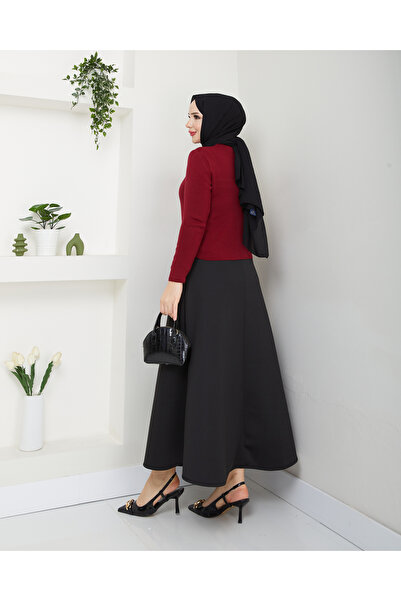 modapark.ist Γυναικείο Σετ Φούστα και Ζακέτα Καρδιά Πλεκτό