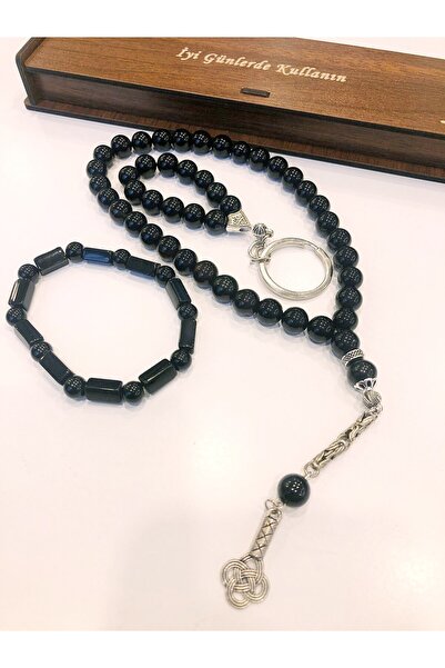 Black Sea Port Küre Kesim Oltu Tesbih, Bileklik ve Anahtarlık ( HEDİYE SETİ )