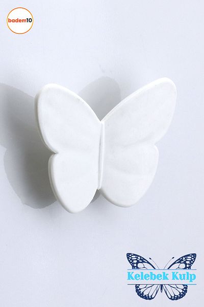 Badem10 Plastic Fluture Alb Camera Copiilor Fata Băiat Dulap Capac Mobilier Sertar Bucătărie 1 Buc Mâner Mâner