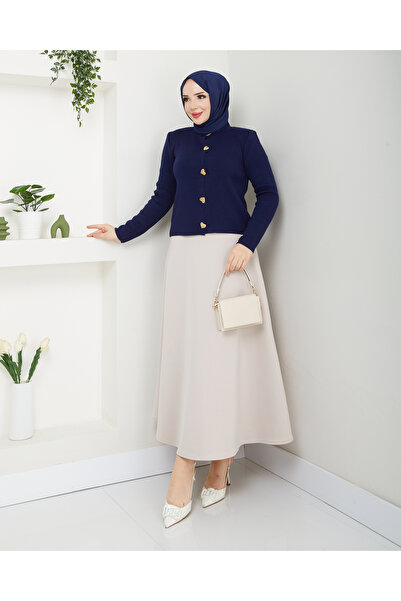 modapark.ist Γυναικείο Σετ Φούστα και Ζακέτα Καρδιά Πλεκτό