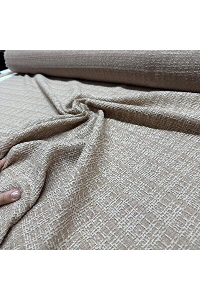 Yaren Ülker Tüvit Şanel Kumaş Vizon Bej Renk Çift En %100 Pamuk