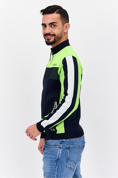 freesoul Men Brand Logo Full Zip Sweatshirt, Lime Green