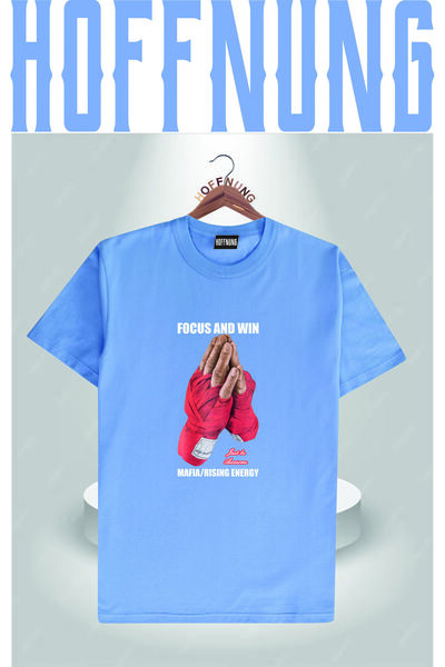 HOFFNUNG Μπλουζάκι Unisex Focus And Win Oversize Crew Neck εμπριμέ μπλουζάκι