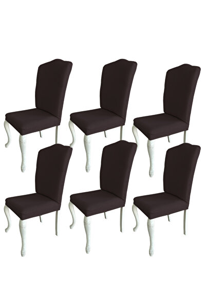 Home 6 Adet Petek Kumaş Avangarde Tipi Sandalye Kılıfı & Sandalye Örtüsü Seti