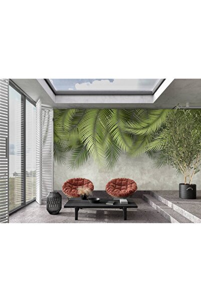 MORDENTE HOME Palmiye yaprağı duvar kağıdı (İSTENİLEN ÖLÇÜDE ÜRETİLMEKTEDİR)