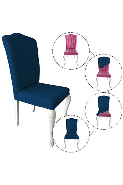 Home 4 Adet Petek Kumaş Avangarde Tipi Sandalye Kılıfı & Sandalye Örtüsü Seti