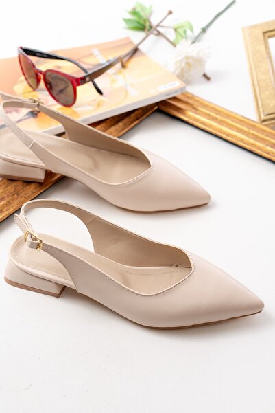 DURUNUN BUTİĞİ Μπαλαρίνες με μυτερό τακούνι Dion Beige (3 cm τακούνι).