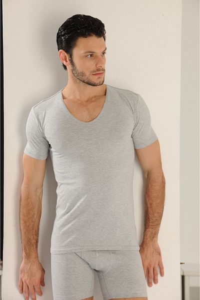 Hmd Ανδρικό T-shirt Lycra με λαιμόκοψη - 5 τεμαχίων, κοντό μανίκι, 92% βαμβάκι, 8% ελαστάνη