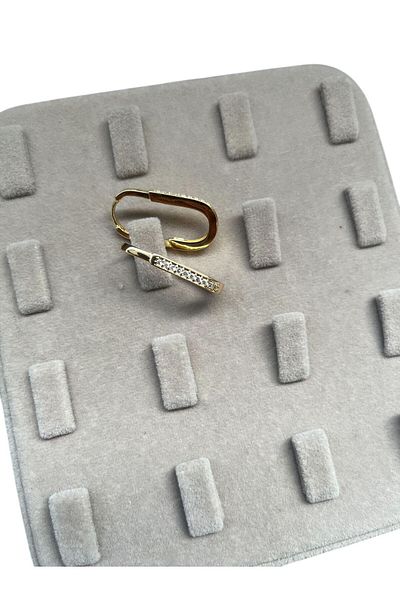 Nilsu Jewellery Accessory حلق الزركونيا بيضاوي الشكل