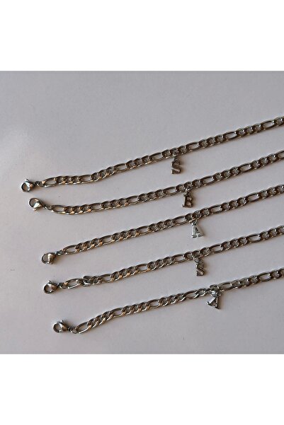 NURSS OFFICIAL Çelik Unısex Harfli Bileklik ( Tek Adettir)