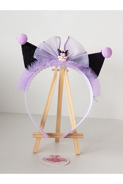 Sweet twins accessories Trend Kuromi Character Παιδικό Κορώνα Μωβ Μαύρο Τούλι Φιόγκος Παιδικό Κορώνα